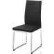 Black Faux Leather and Chrome Dining Chair Set of 2
