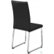 Black Faux Leather and Chrome Dining Chair Set of 2