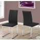 Black Faux Leather and Chrome Dining Chair Set of 2