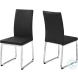 Black Faux Leather and Chrome Dining Chair Set of 2