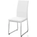 White Faux Leather and Chrome Dining Chair Set of 2