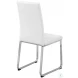 White Faux Leather and Chrome Dining Chair Set of 2