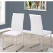 White Faux Leather and Chrome Dining Chair Set of 2