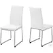 White Faux Leather and Chrome Dining Chair Set of 2