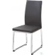 Gray Faux Leather and Chrome Dining Chair Set of 2