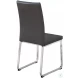 Gray Faux Leather and Chrome Dining Chair Set of 2