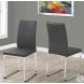 Gray Faux Leather and Chrome Dining Chair Set of 2