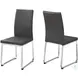 Gray Faux Leather and Chrome Dining Chair Set of 2