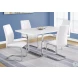 White And Chrome 39" H Dining Chair Set of 2