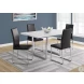 Black Faux Leather and Chrome Dining Chair Set of 2