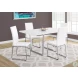 White Faux Leather and Chrome Dining Chair Set of 2