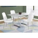 White And Chrome 37" H Dining Chair Set of 2