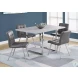 Gray Chrome Metal 32" Dining Chair Set of 2