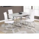 White Faux Leather and Chrome Dining Chair Set of 2