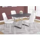 White And Chrome 37" H Dining Chair Set of 2
