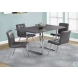 Gray Chrome Metal 32" Dining Chair Set of 2