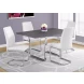 White And Chrome 39" H Dining Chair Set of 2