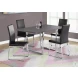 Black Faux Leather and Chrome Dining Chair Set of 2