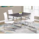 White Faux Leather and Chrome Dining Chair Set of 2