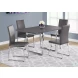 Gray Faux Leather and Chrome Dining Chair Set of 2
