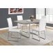 White Faux Leather and Chrome Dining Chair Set of 2