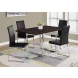 Black Faux Leather and Chrome Dining Chair Set of 2