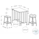 1143 Dark Taupe and Black 3 Piece Counter Height Dining Table Set