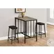 1143 Dark Taupe and Black 3 Piece Counter Height Dining Table Set