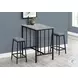 1144 Gray and Black 3 Piece Counter Height Dining Table Set