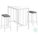 1147 White and Gray 3 Piece Counter Height Dining Table Set