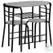 1207 Grey and Black Metal 3 Piece Dining Set