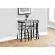 1207 Grey and Black Metal 3 Piece Dining Set