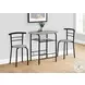 1207 Grey and Black Metal 3 Piece Dining Set