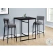 2246 Grey Fabric And Black Metal Bar Stool Set Of 2