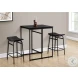 2384 Black Leather Look Bar Stool Set Of 2
