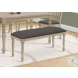 1393 Gray Upholstered Bench
