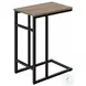 2172 Dark Taupe and Black 24" Accent Table