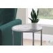 2205 White And Silver 24" Accent Table