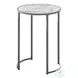 2205 White And Silver 24" Accent Table
