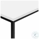 2252 Spacious Satin White And Black 32" Metal Console Table