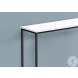 2252 Spacious Satin White And Black 32" Metal Console Table