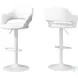 White Adjustable Bar Stool