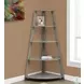 60" Dark Taupe Corner Accent Bookcase