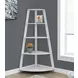 60" White Corner Accent Bookcase