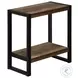 2852 Brown And Black Metal Accent Table