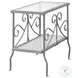 3106 Silver And Clear Accent Table
