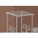Silver Metal and Tempered Glass Accent Table
