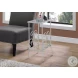 Silver Metal and Tempered Glass Accent Table