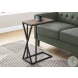 3249 Dark Taupe And Black 25" Accent Table