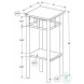 3278 Black Metal 28" Accent Table